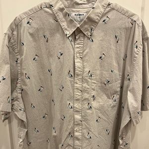 Short sleeve button down casual summer shirt